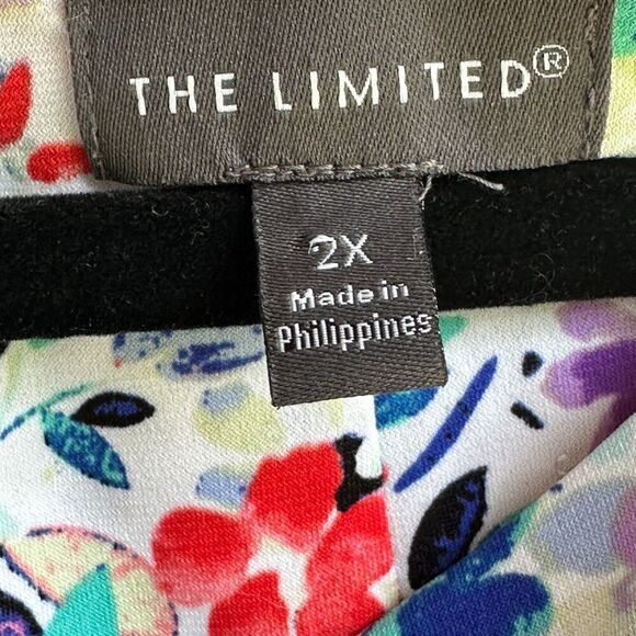 The Limited Blouson Top Womens 2X Floral Lightweight Stretchy Office Open Sleeve - Picture 3 of 12